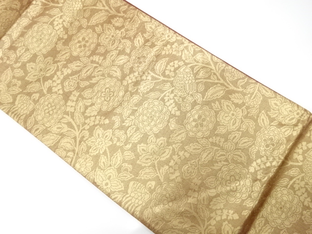 アンティーク　唐花模様織り出し袋帯（着用可）